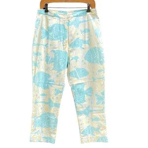 Vintage Lilly Pulitzer Capri Pants - White Label - Fish Print Size 8